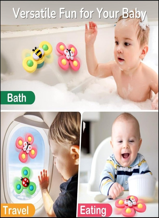 Cable World Baby Spinner Toy for Baby Bath Toys Water Toys for Kids Suction Cup Fidget Spinner Sensory Toddler Infant Flight Travel Toy Stick to Car Window Gift for Kids 3 Pcs ( Insect Design ) - Image 5
